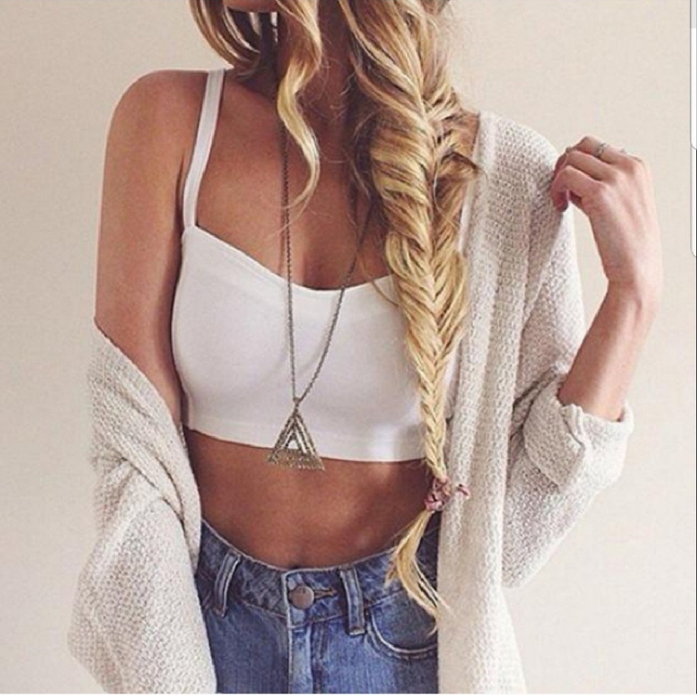 Black strappy bralette with caged back, padded, OS - Picture 3 of 6